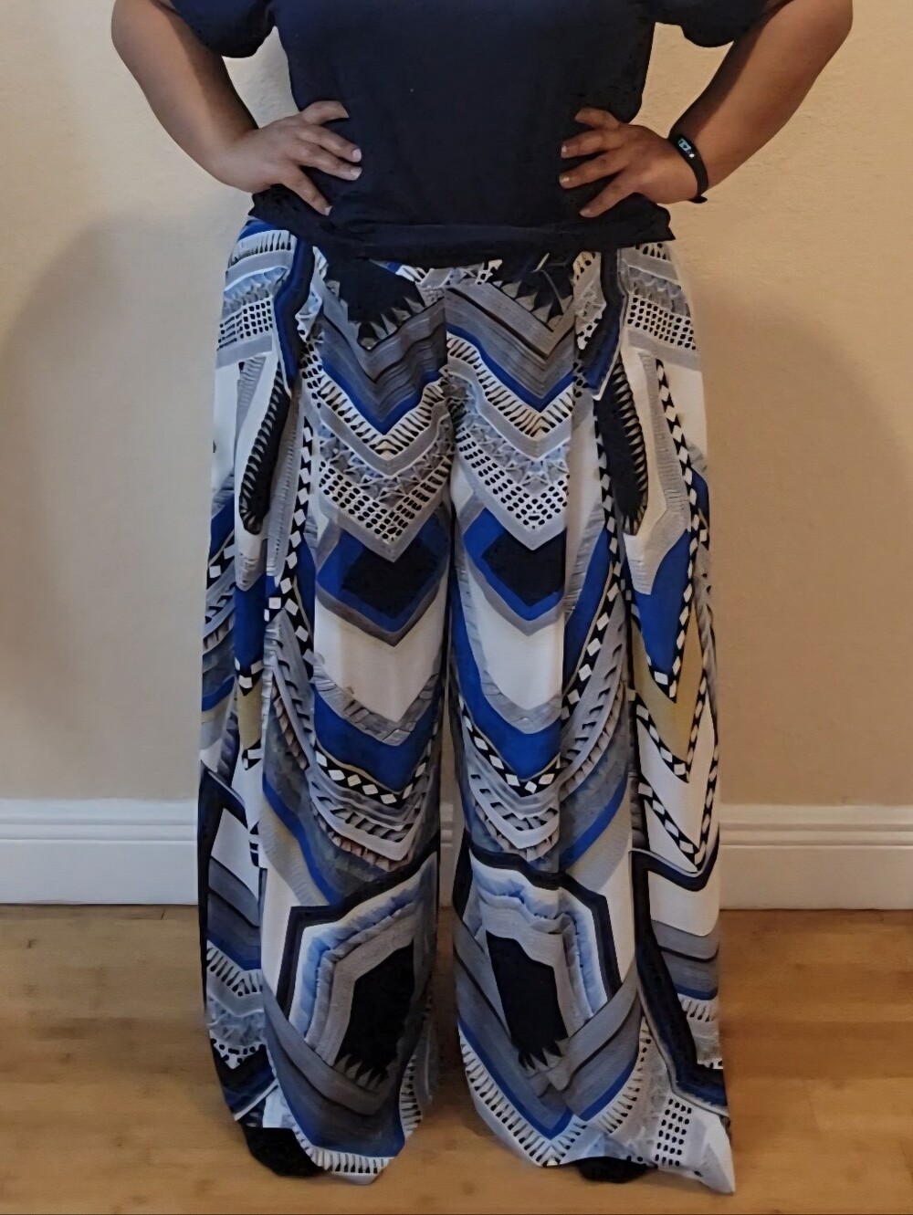 Ashley Stewart Size 20 Abstract Print Palazzo Wide Leg Pants